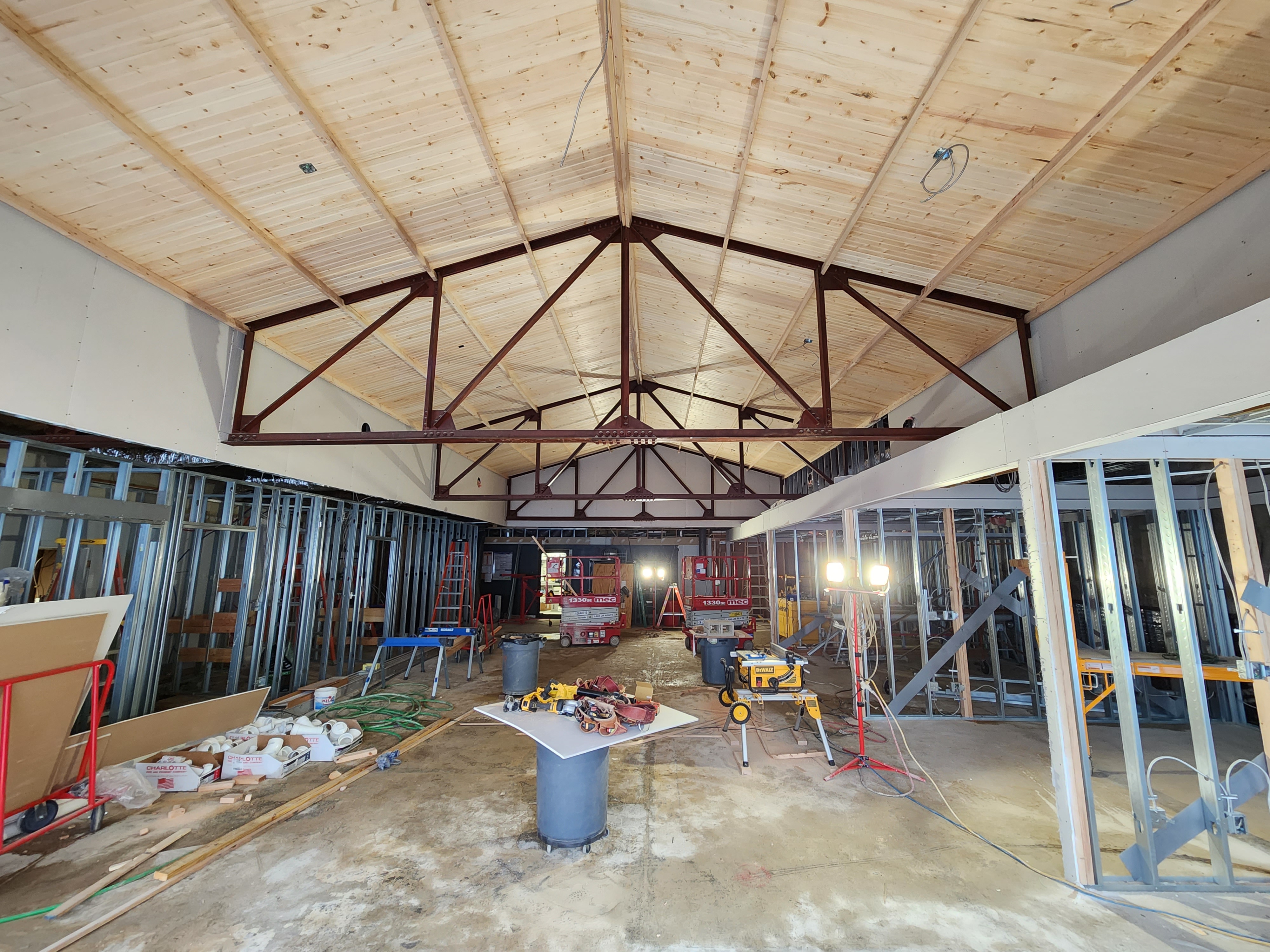 Ceiling installation after framing