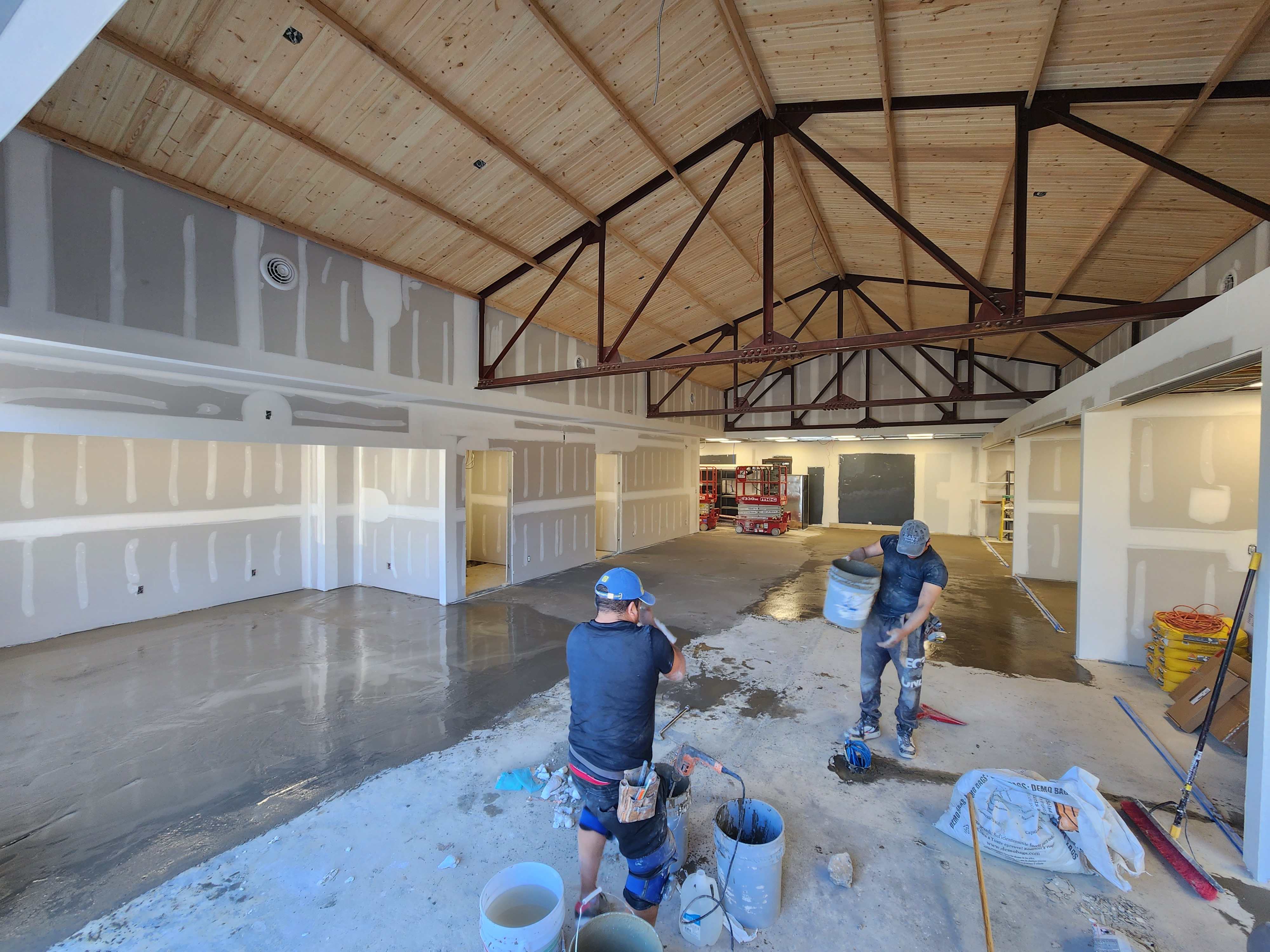 Drywall and flooring installation